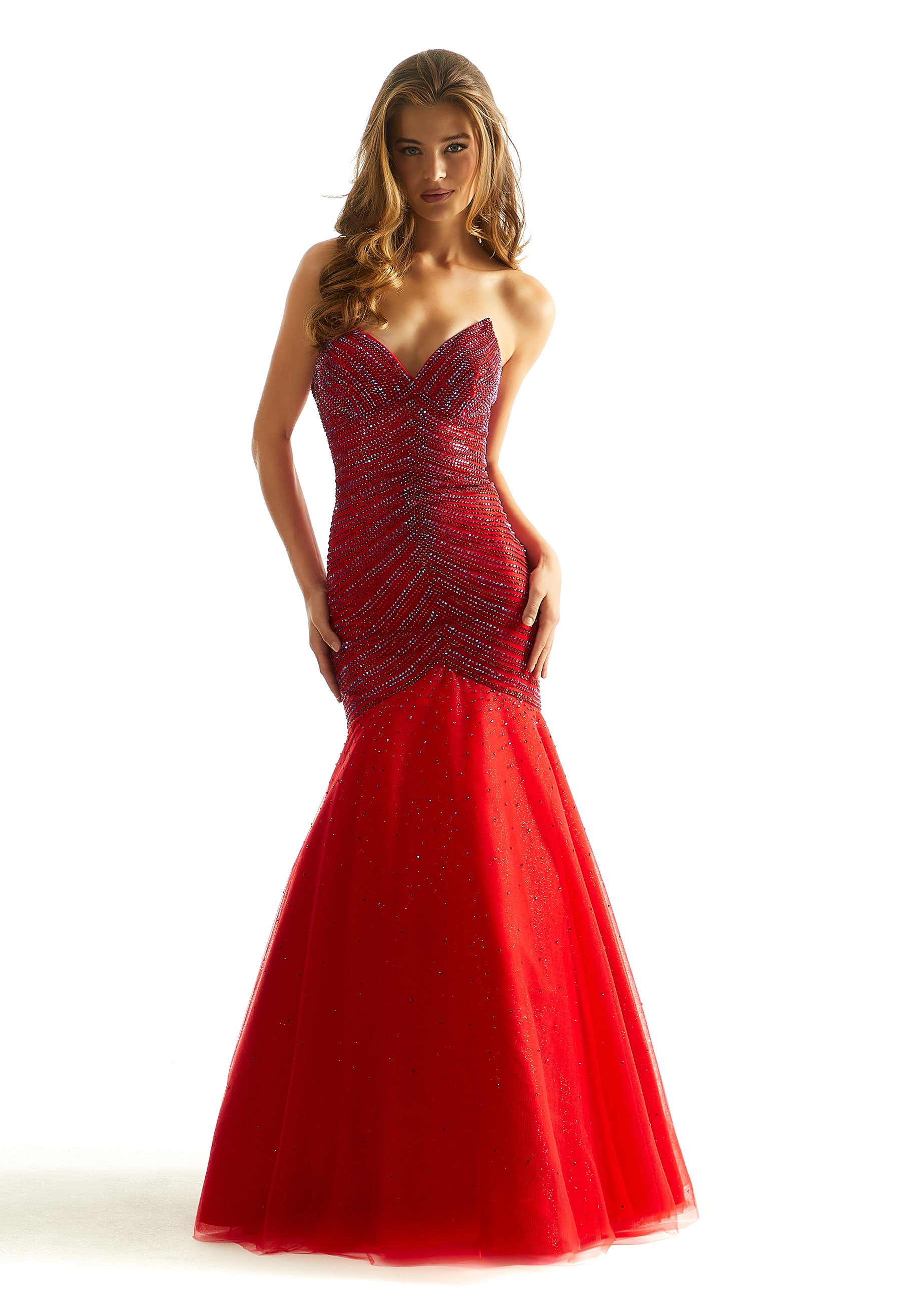 MGNY Madeline Gardner New York 49029 Long Formal Glitter Mermaid Prom Dress