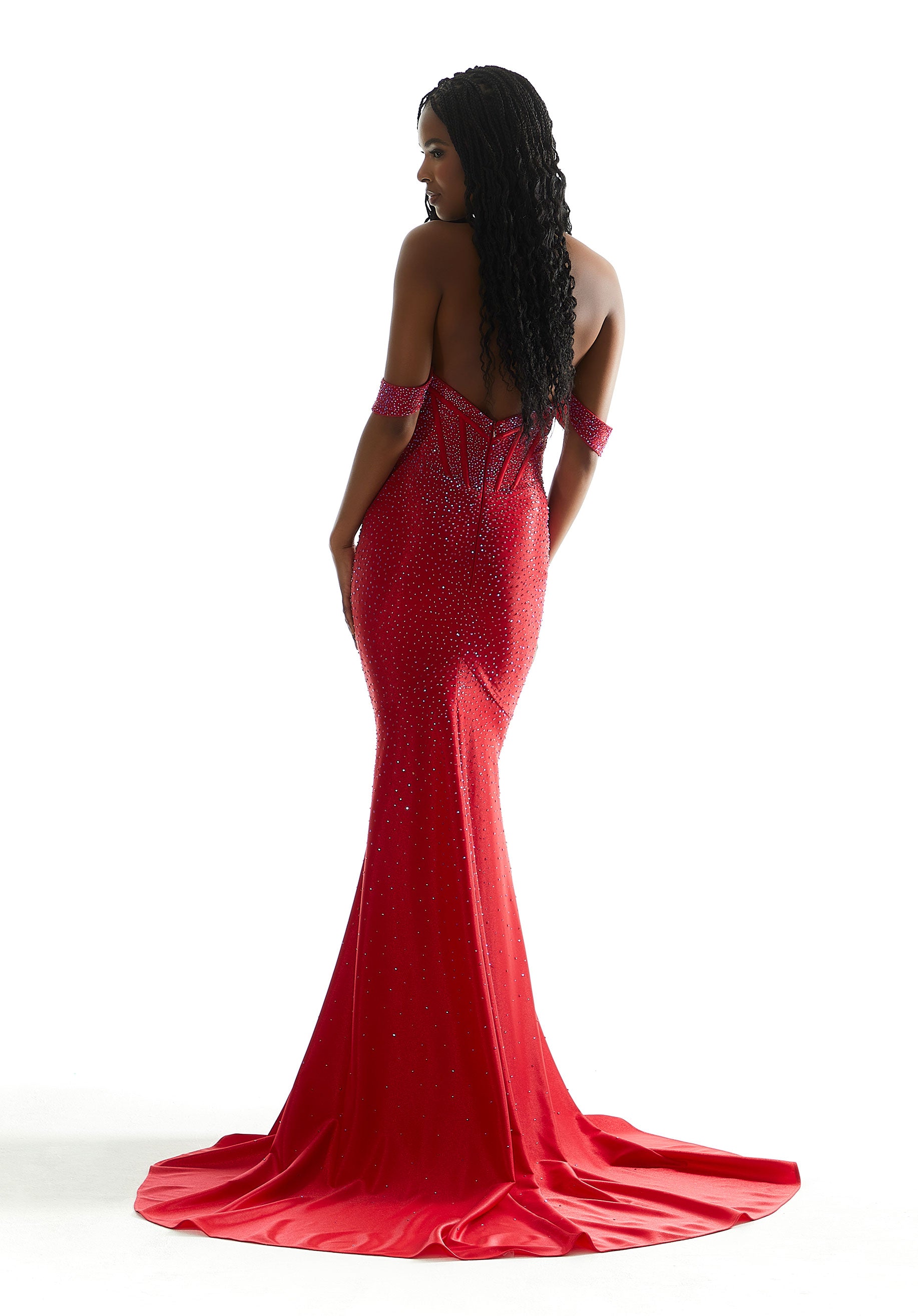 Prom Dresses Long Formal Mermaid Fit Beaded Prom Dress Red