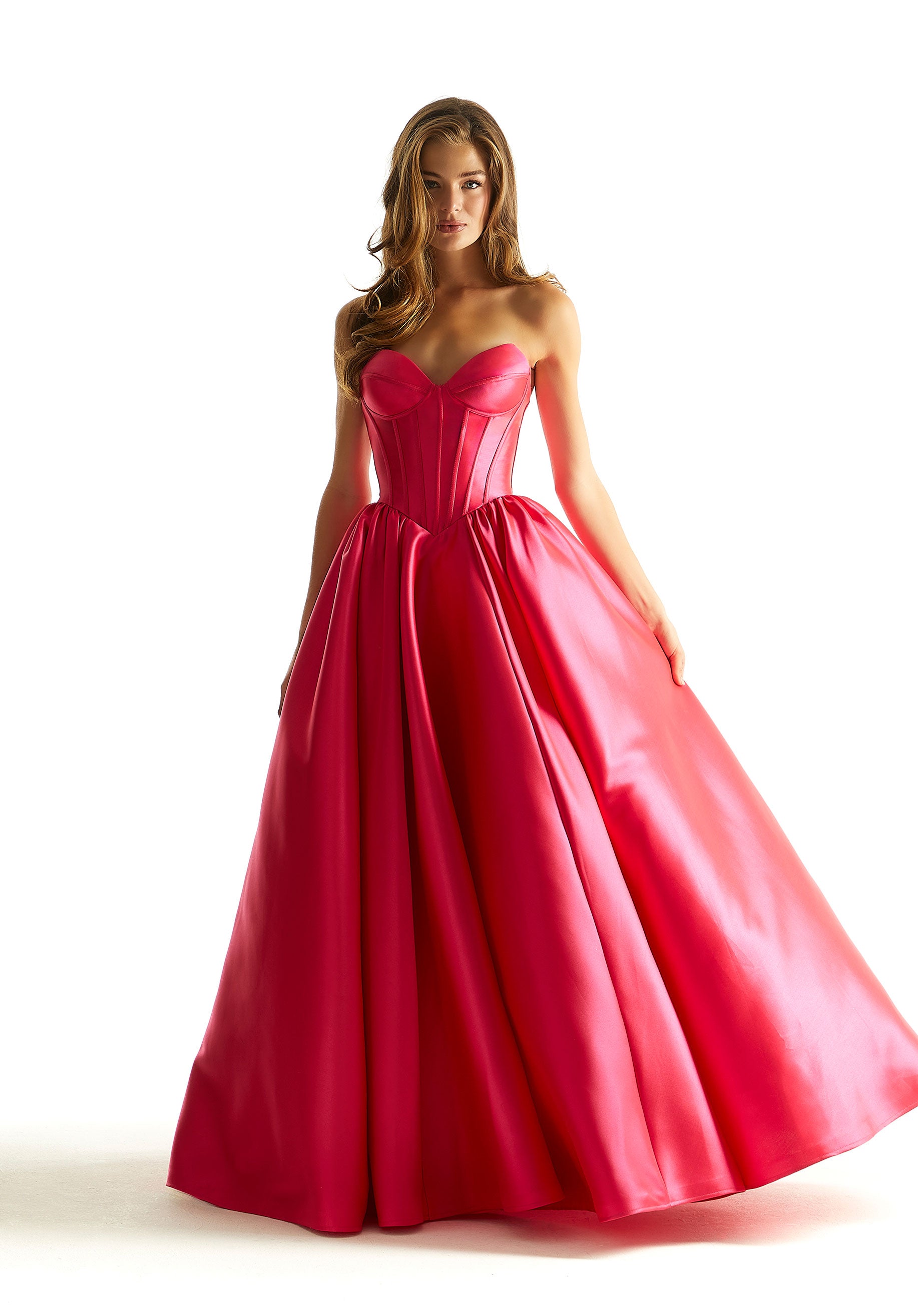 MGNY Madeline Gardner New York 49033 Long Ball Gown Corset Prom Dress