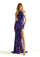 Prom Dresses Fitted Long Formal Floral Sequin Prom Dress Light Purple/Purple
