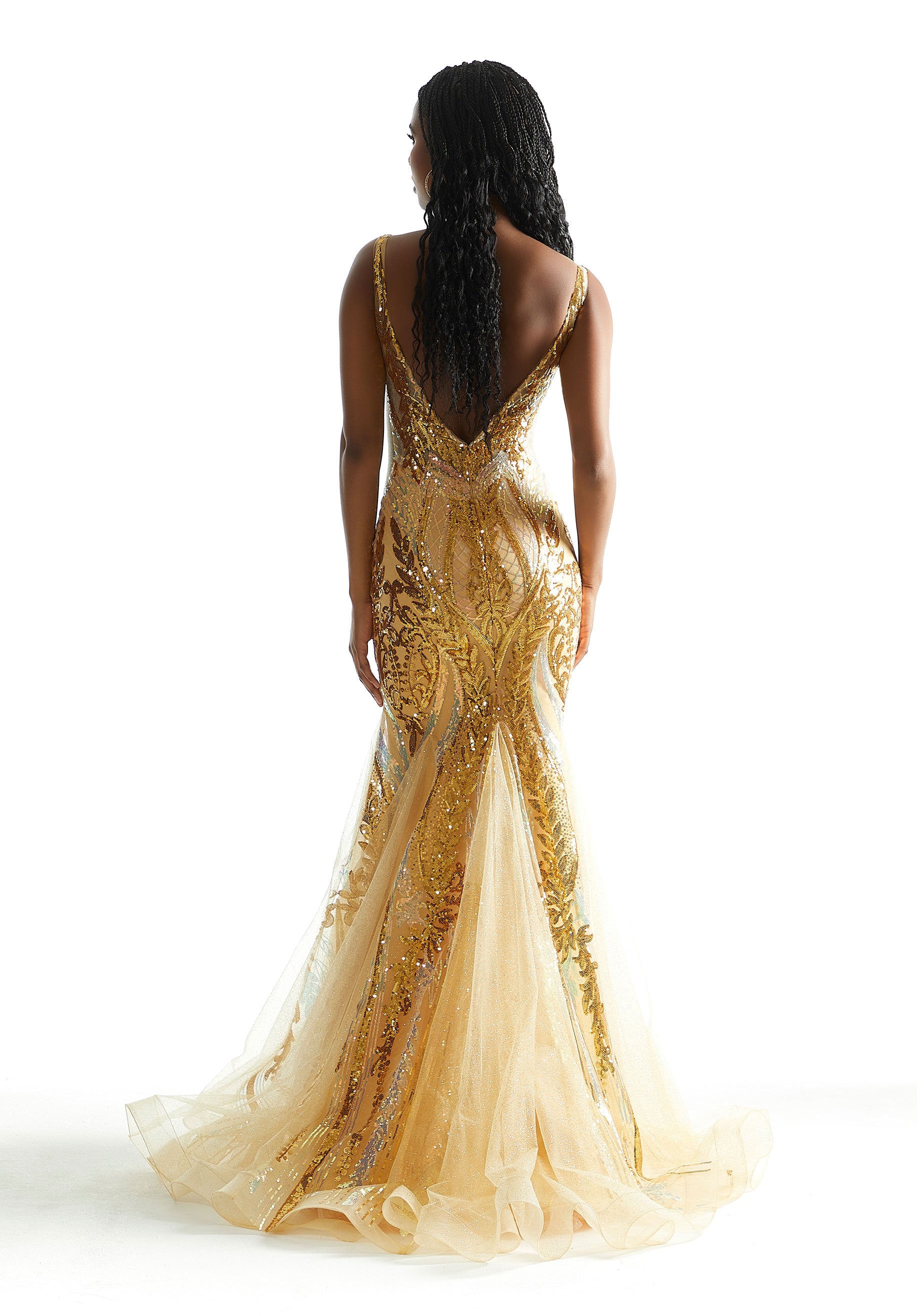 Prom Dresses Long Formal Mermaid Evening prom Dress Gold