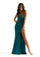 Prom Dresses Formal Slit Long Beaded Prom Dress Teal