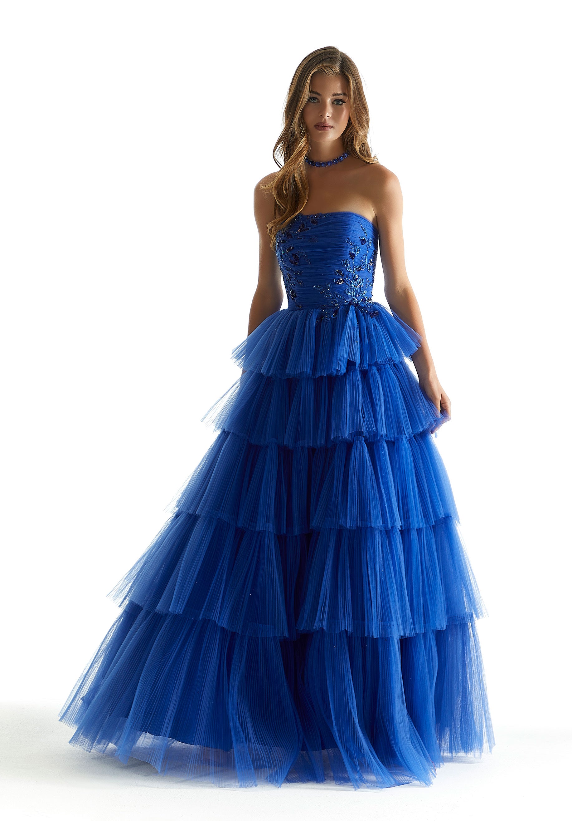 MGNY Madeline Gardner New York 49042 Long Ball Gown Beaded Prom Dress