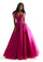 Prom Dresses Floral A Line Long Prom Dress Fuchsia