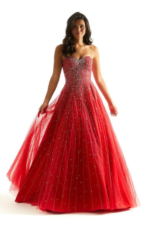 Prom Dresses Long Ball Gown Beaded Prom Dress Scarlet
