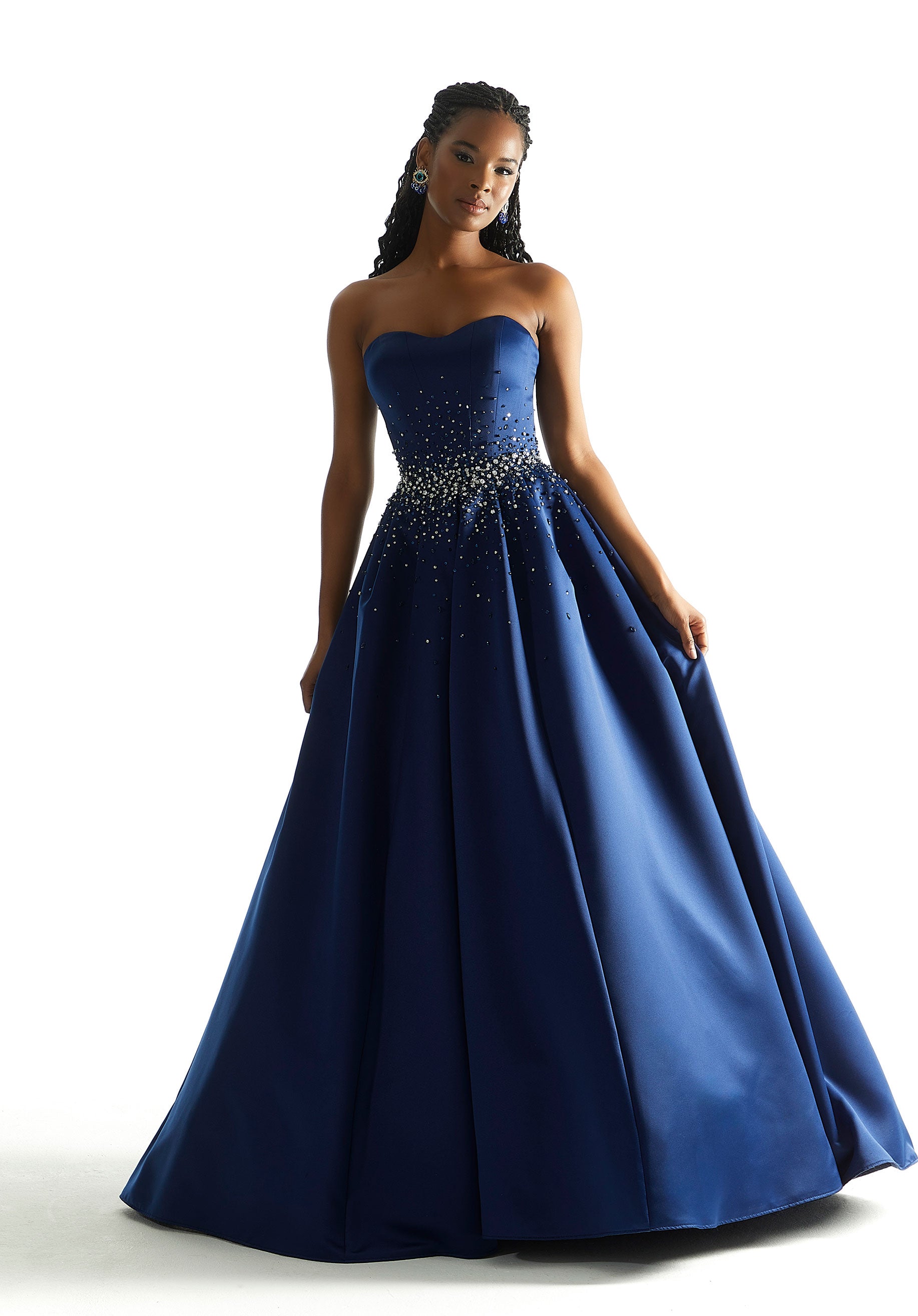 Prom Dresses Prom Long Beaded Ball Gown Navy