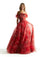 Prom Dresses Long Ball Gown Floral Print Prom Dress Red/Multi