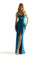 Prom Dresses Long Fitted Formal Metallic Prom Dress Teal