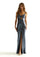 Prom Dresses Long Fitted Formal Metallic Prom Dress Gunmetal