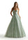 Prom Dresses Glitter Long Ball Gown Beaded Prom Dress Ivory/Sage