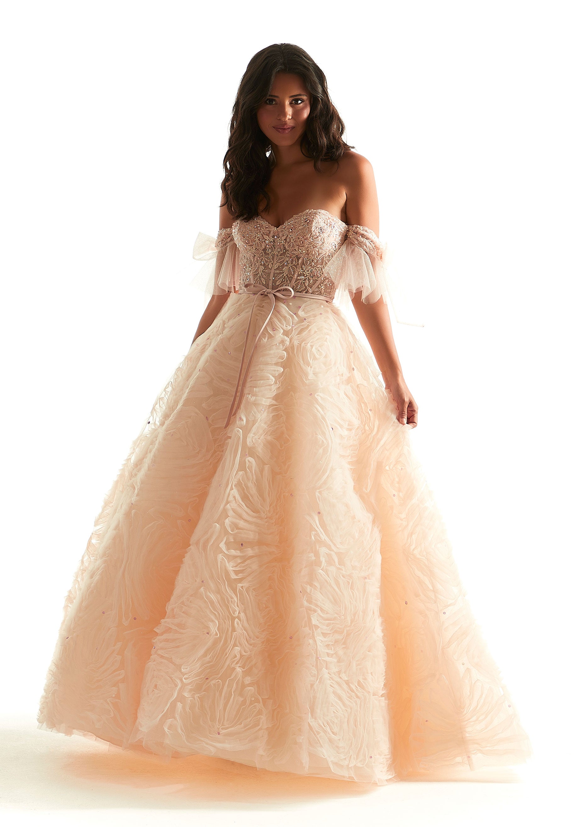 Morilee Prom 49068 Long Ball Gown Ruffled Prom Dress – The Dress Outlet
