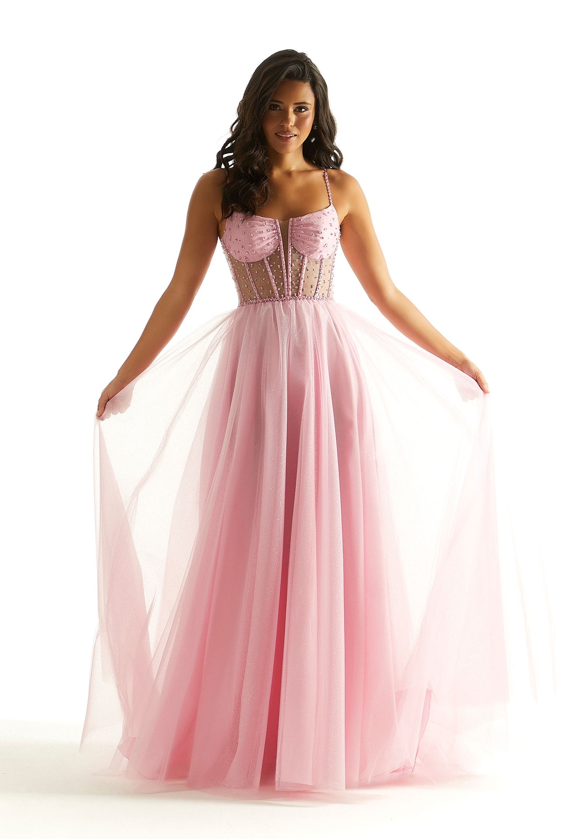 Prom Dresses A Line Formal Long Corset Prom Dress Pucker Up Pink