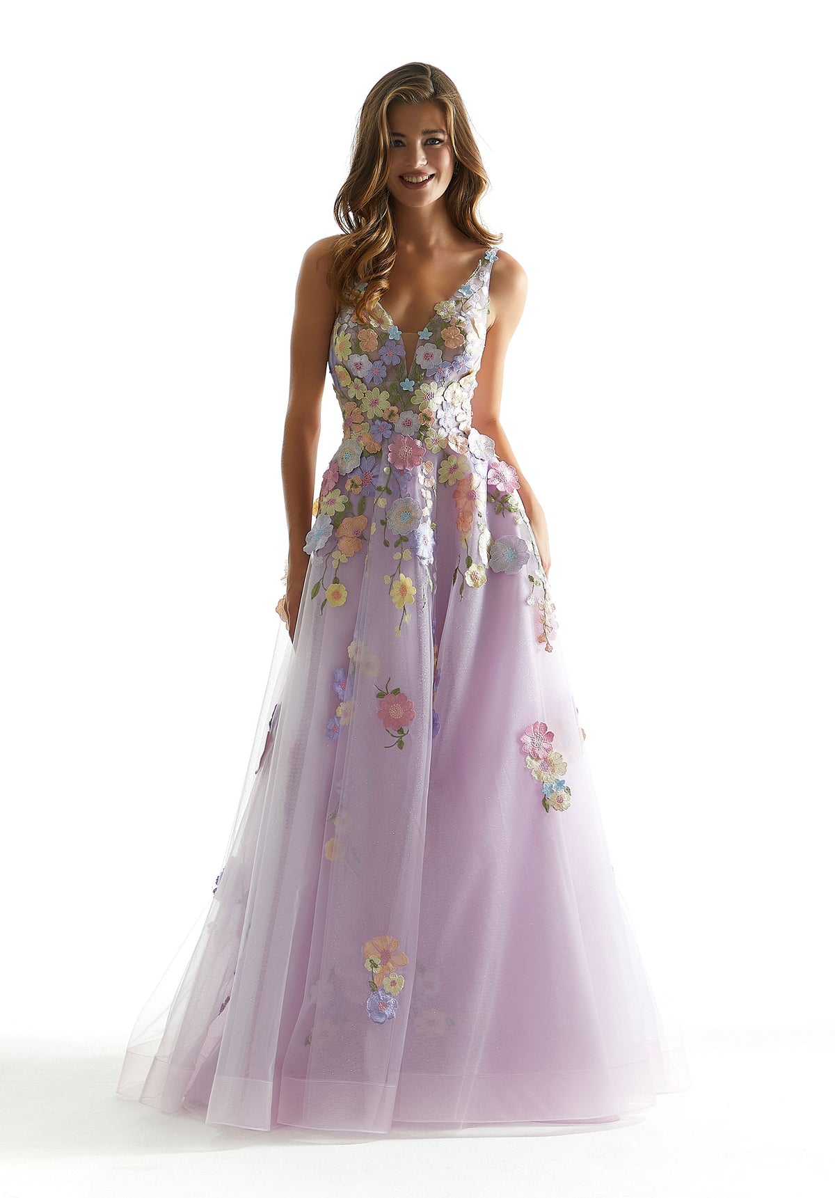 Prom Dresses Prom A Line Long Formal Floral Dress Light Purple