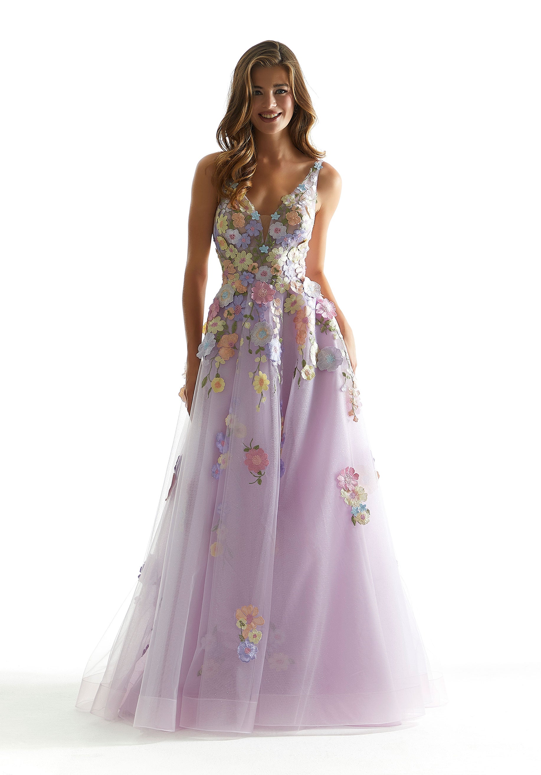 MGNY Madeline Gardner New York 49074 Prom A Line Long Formal Floral Dress
