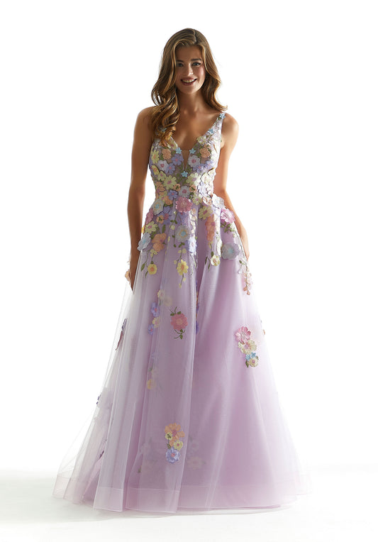 Prom Dresses Prom A Line Long Formal Floral Dress Light Purple