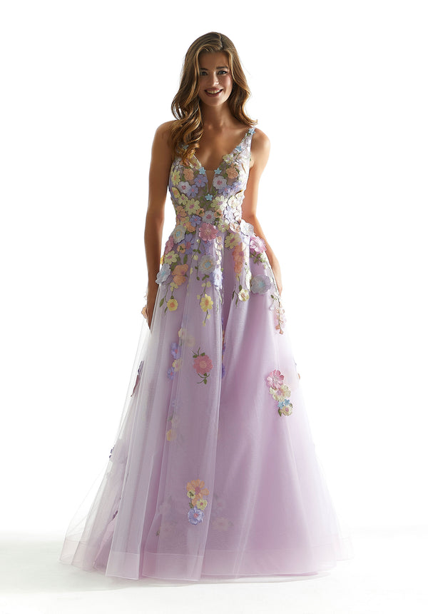 Morilee Prom 49074 Prom A Line Long Formal Floral Dress