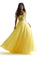 Prom Dresses Beaded Formal A Line Long Prom Dress Yellow