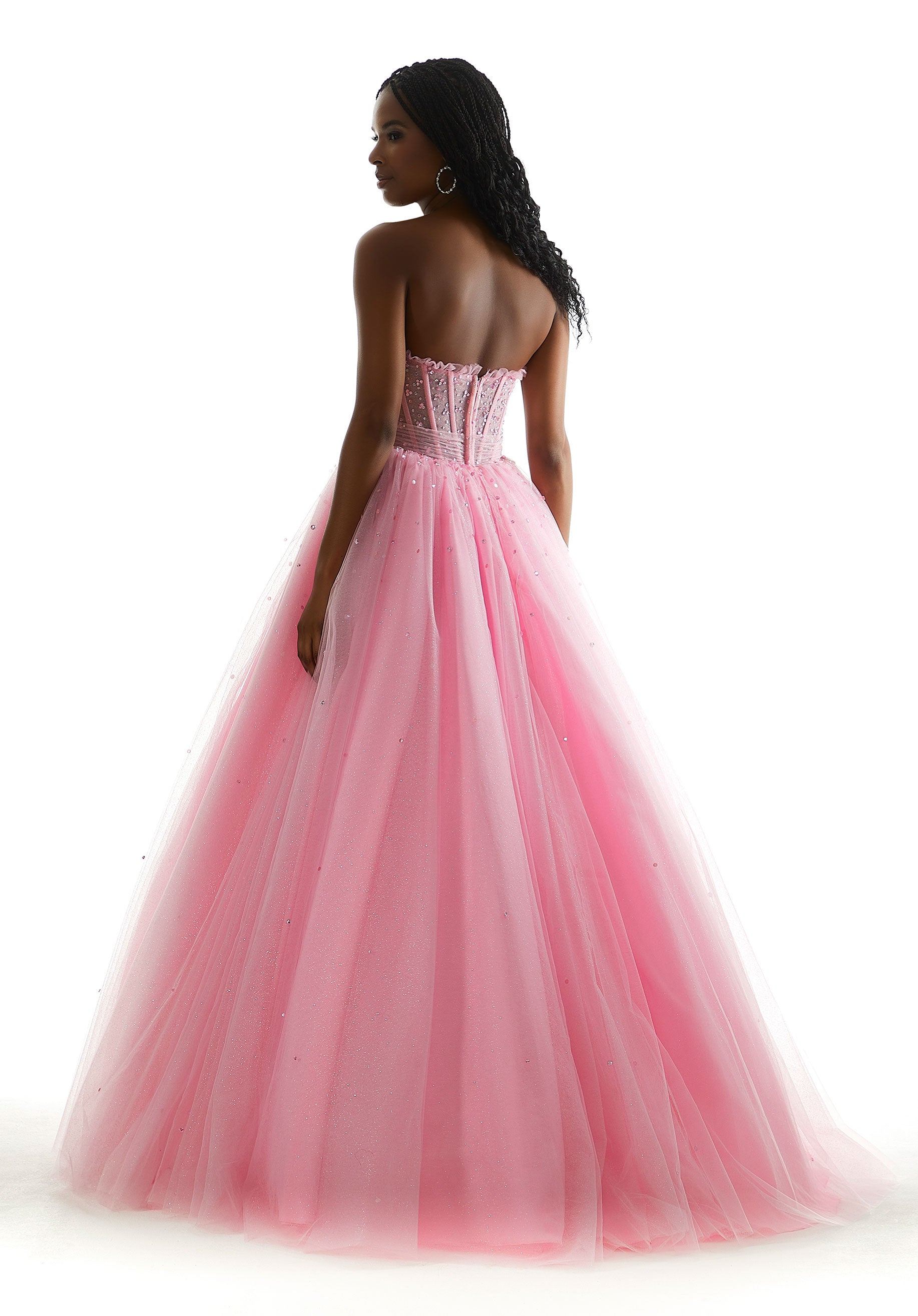 Prom Dresses Beaded Long Ball Gown Formal Prom Dress Pucker Up Pink/Bubble