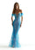 Prom Dresses Fitted Long Formal Sequin Prom Dress Bright Blue