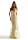 Prom Dresses Long Fitted Formal Beaded Lace Prom Dress Champagne