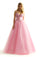 Prom Dresses Ball Gown Long Corset Beaded Prom Dress Pucker Up Pink