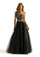 Prom Dresses Formal Long A Line Beaded Floral Prom Dress Black/Gold