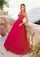 Cocktail Dresses Ball Gown Long Sequin Prom Dress New Fuchsia