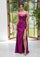 Prom Dresses Long Fitted Metallic Formal Prom Dress Magenta