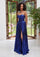 Prom Dresses A Line Long Formal Prom Pleated Dress Royal