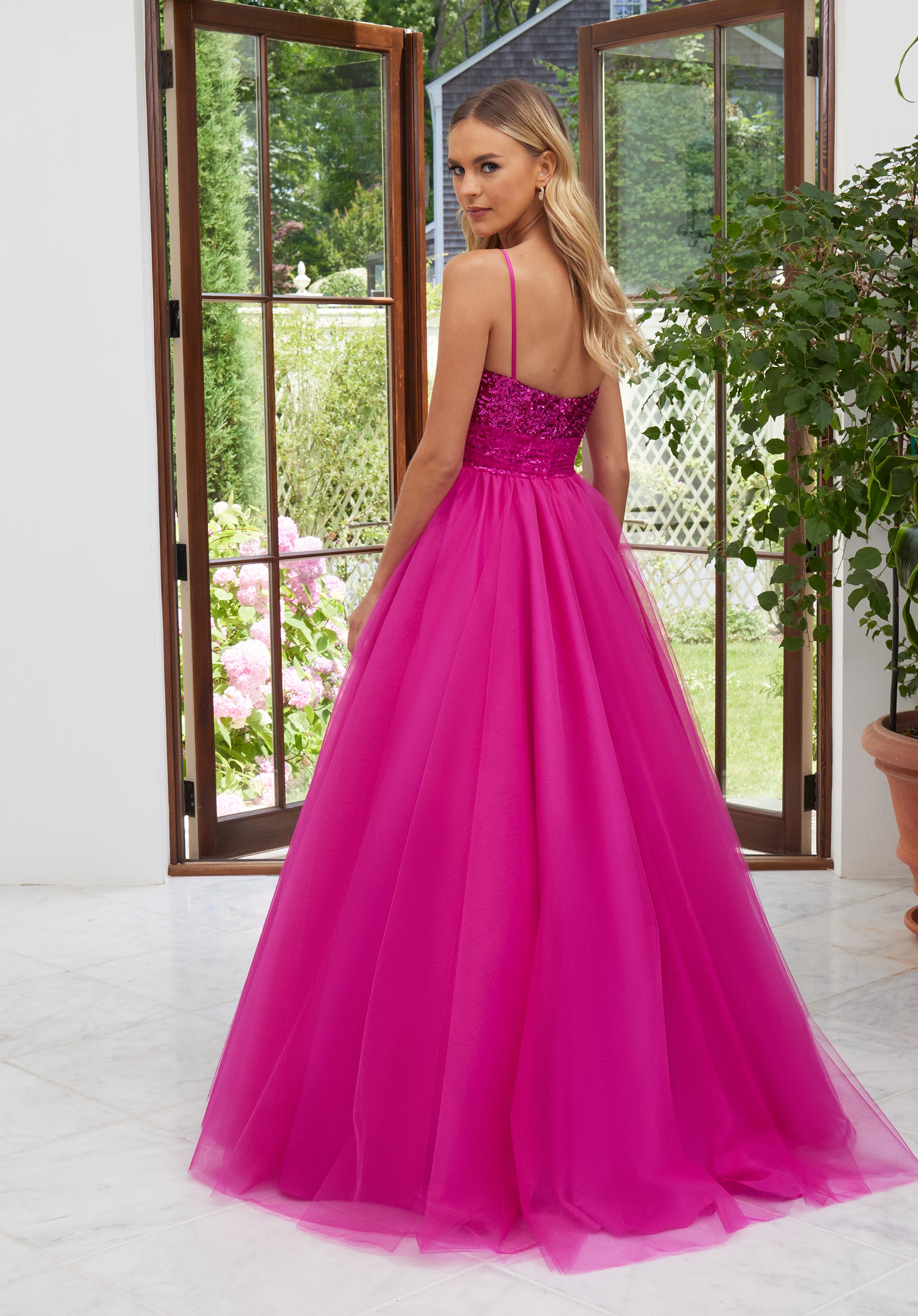 MGNY Madeline Gardner New York 49115 Sequin A Line Long Formal Prom Dress
