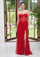 Prom Dresses Long Slit Formal Prom Sequin Dress Scarlet