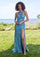 Prom Dresses Long Formal Prom Floral Dress Aquamarine