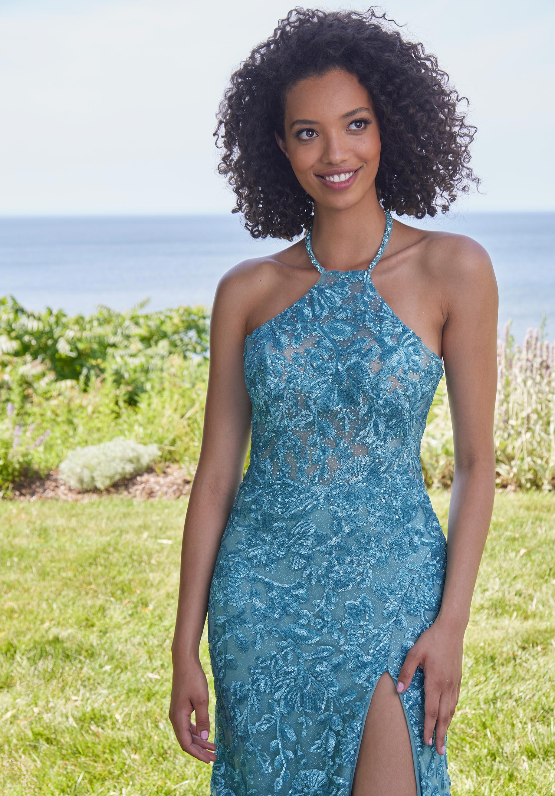 Prom Dresses Long Formal Prom Floral Dress Aquamarine
