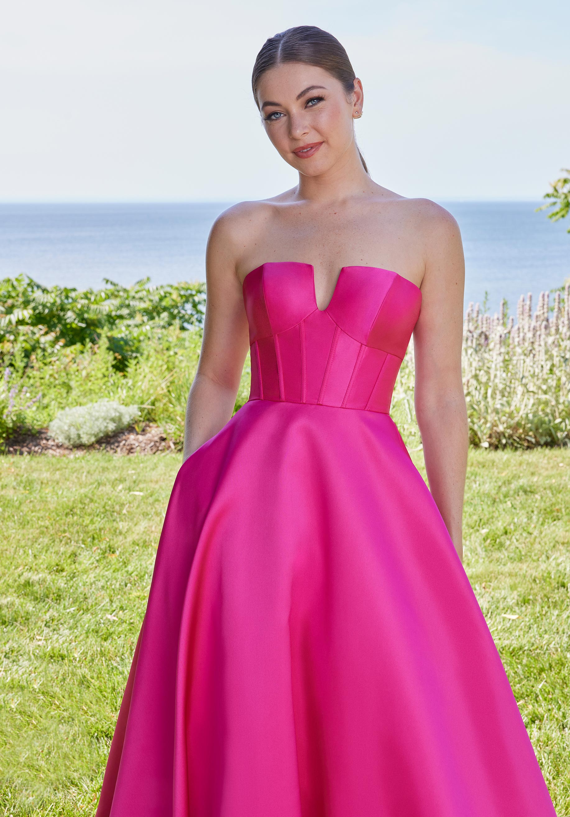MGNY Madeline Gardner New York 49129 Long Formal Ball Gown Puff Prom Dress