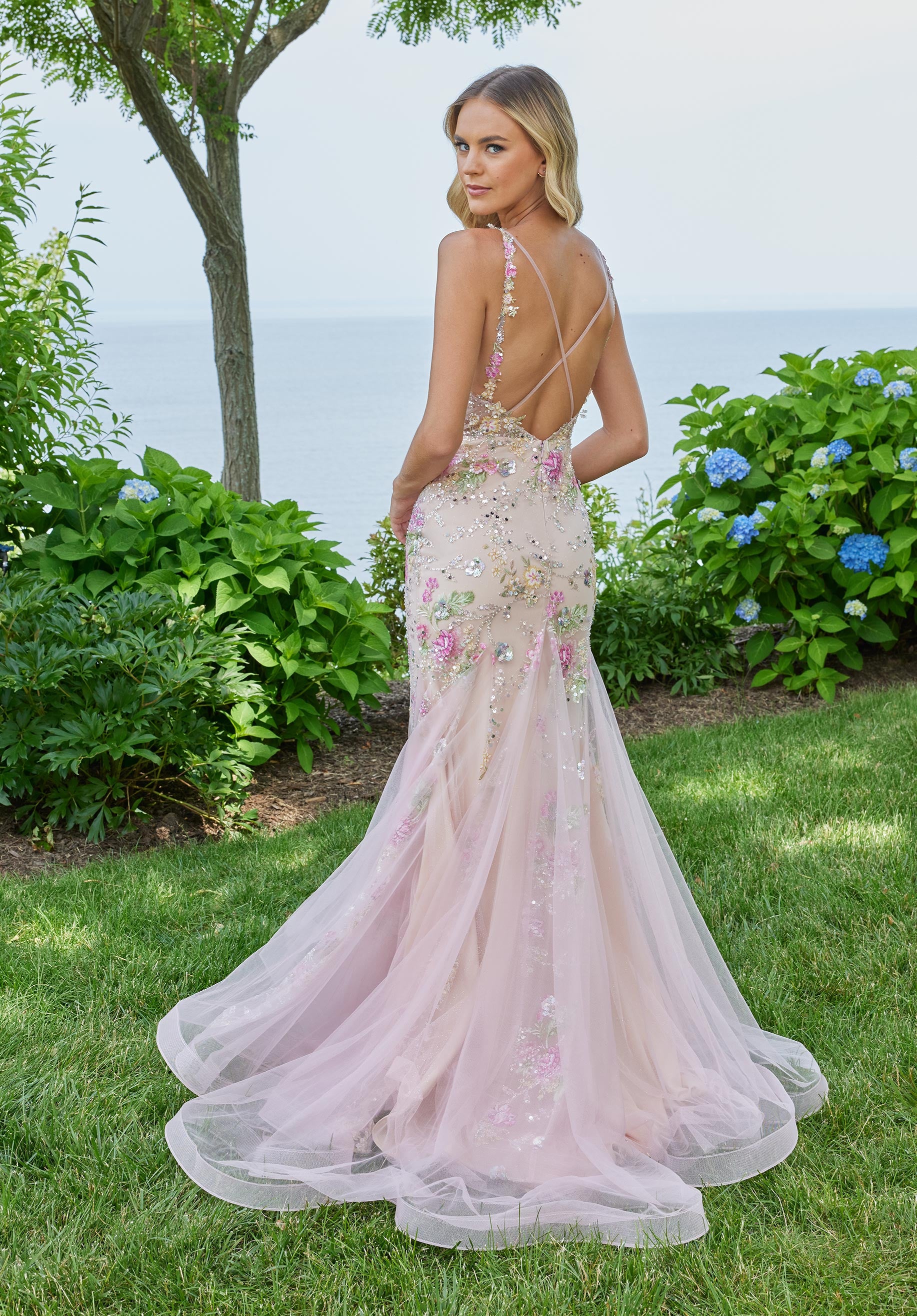 Prom Dresses Long Floral Beaded Mermaid Prom Dress Blush/Multi