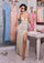 Prom Dresses Long Formal Slit Prom Dress Champagne
