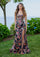 Prom Dresses Formal Sequin Long Fit Floral Prom Dress Black/Multi