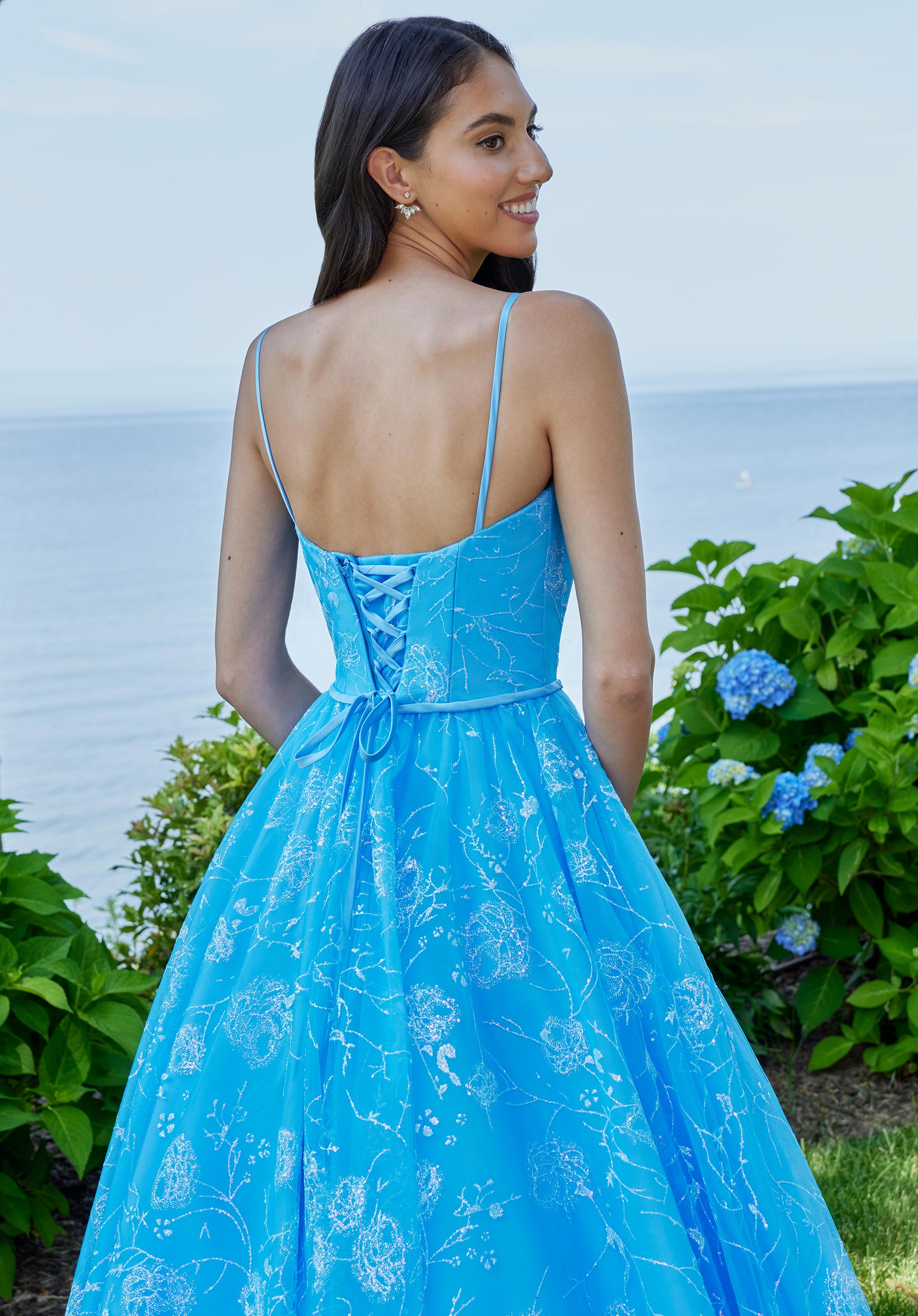 MGNY Madeline Gardner New York 49153 Floral Ball Gown Long Formal Prom Dress