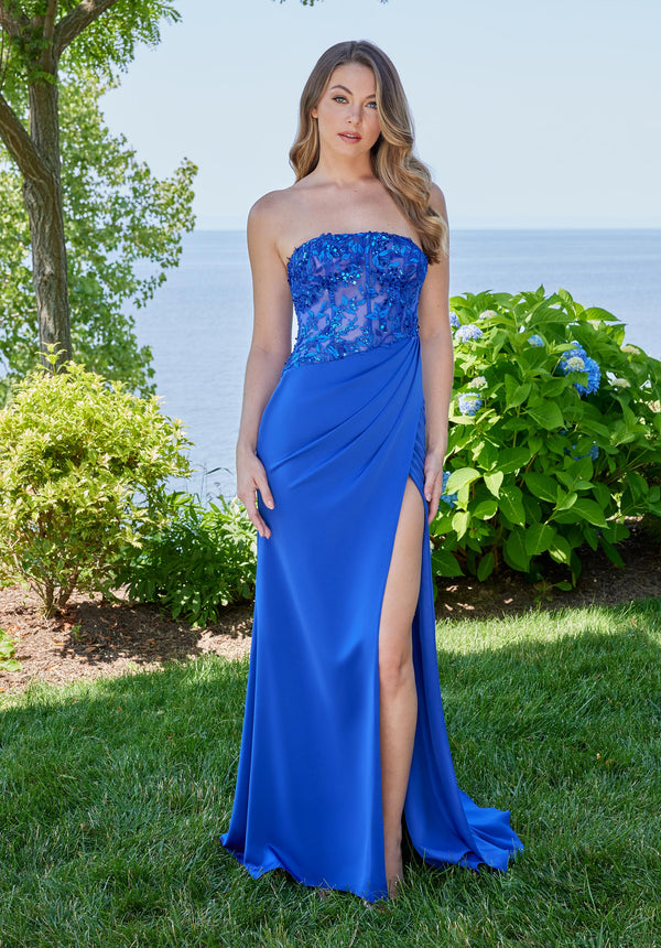 Morilee Prom 49164 Long Prom Slit Formal Evening Dress