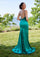 Prom Dresses Long Lace Fitted Formal Prom Dress Emerald