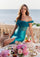 Prom Dresses Long Formal Prom Slit Floral Dress Turquoise