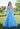 Prom Dresses Ball Gown Tiered Long Formal Prom Floral Dress French Blue