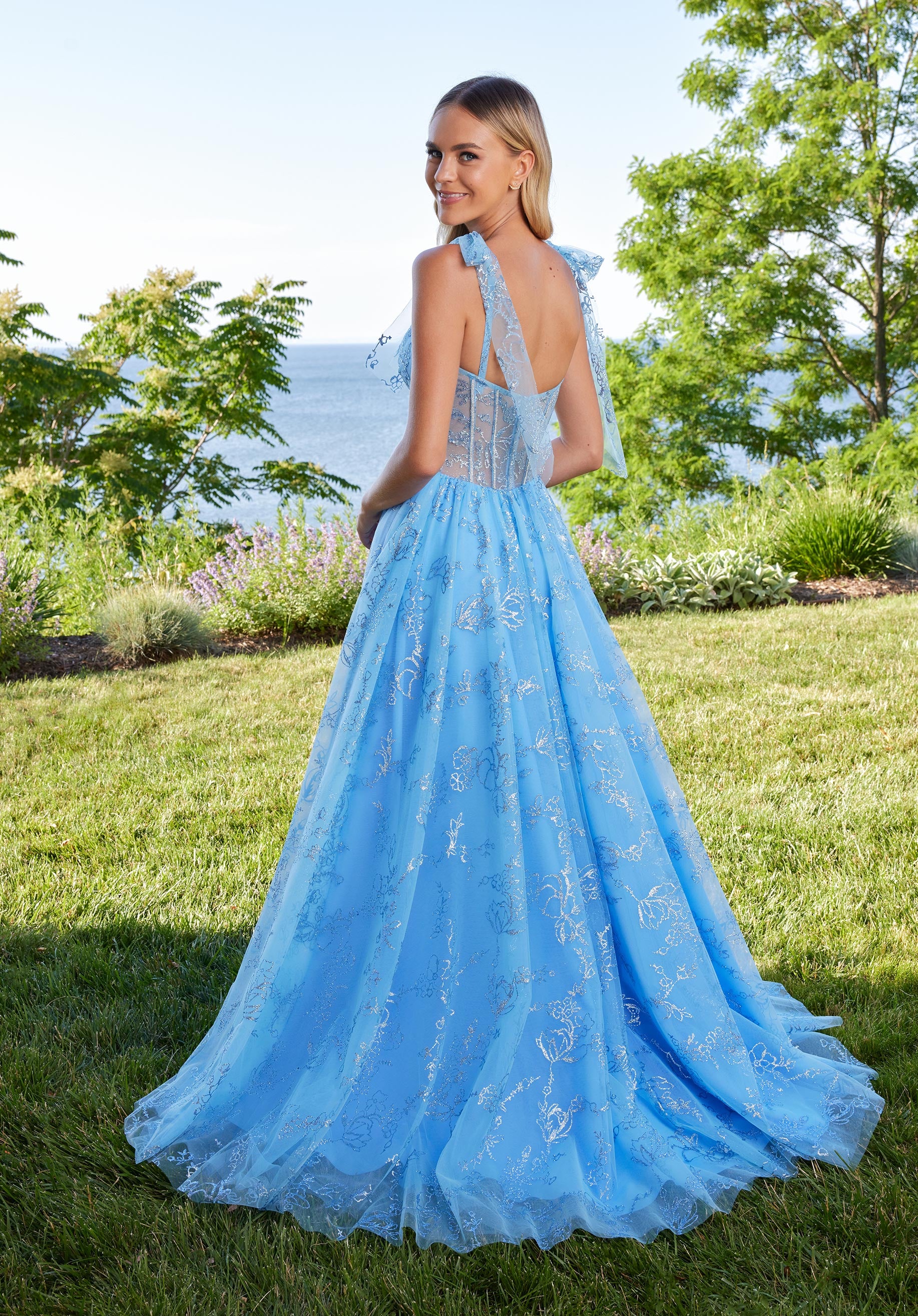 Prom Dresses Long Formal Ball Gown Pattern Prom Dress French Blue