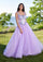 Prom Dresses Long Formal Ball Gown Sequin Beaded Prom Dress Light Purple