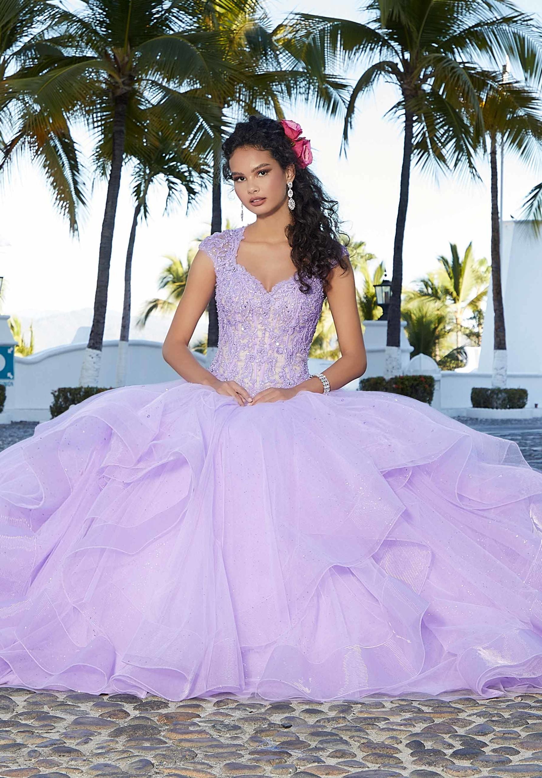 Sweetheart Floor-Length Tulle Quinceañera Ball Gown MGNY 60161