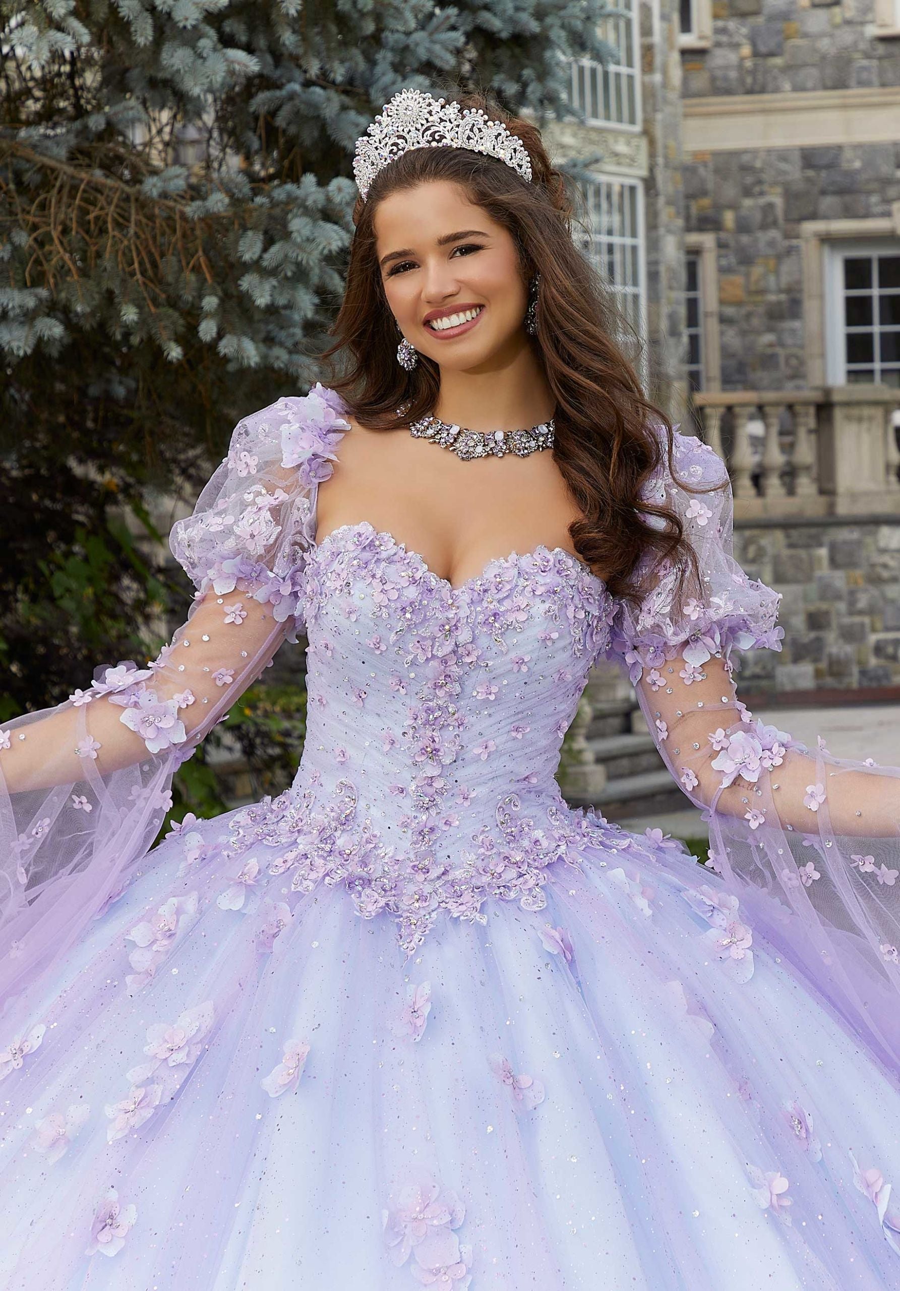 Sweetheart Floor-Length Tulle Quinceañera Ball Gown MGNY Madeline Gardner New York 60174