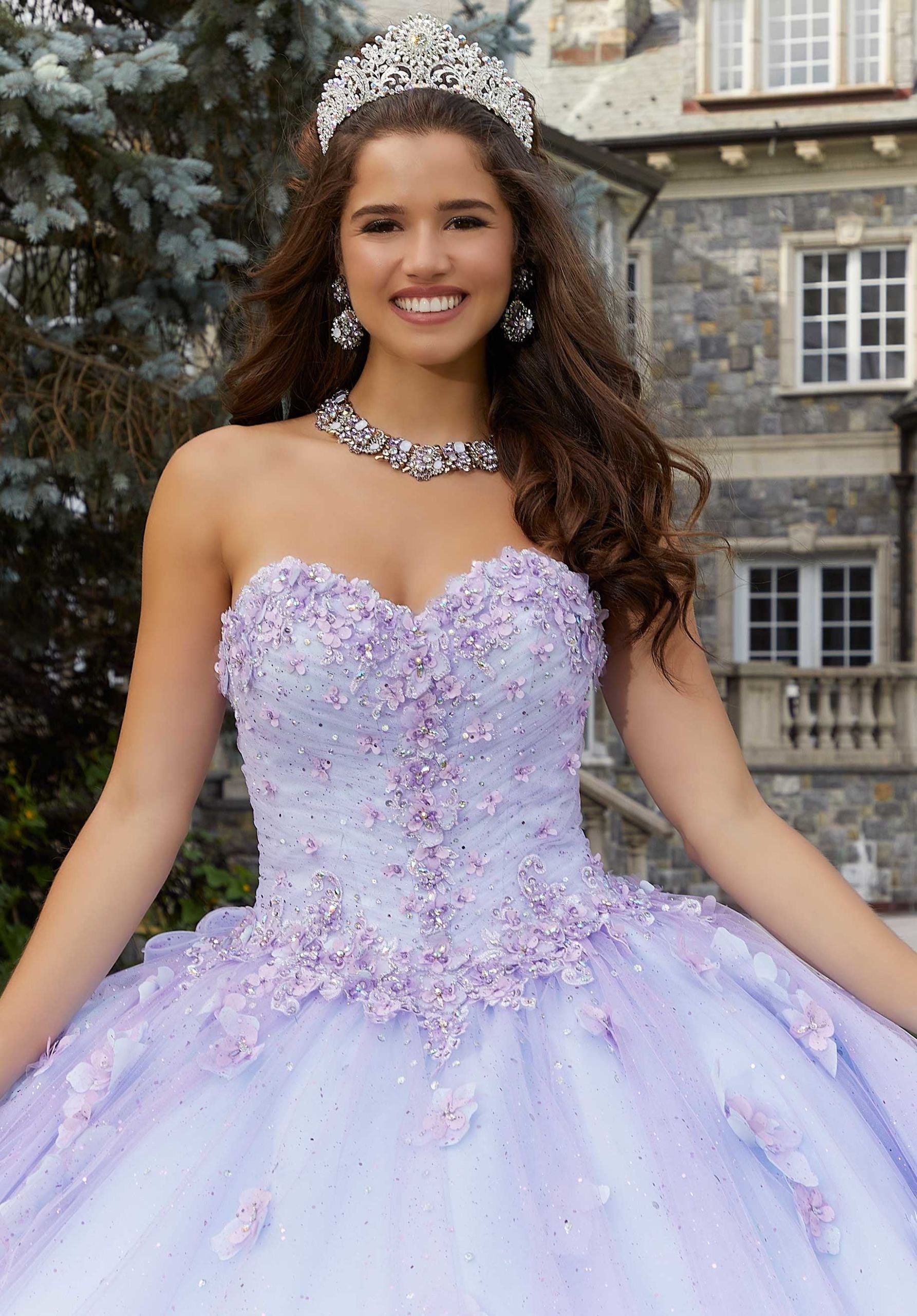 Sweetheart Floor-Length Tulle Quinceañera Ball Gown MGNY Madeline Gardner New York 60174