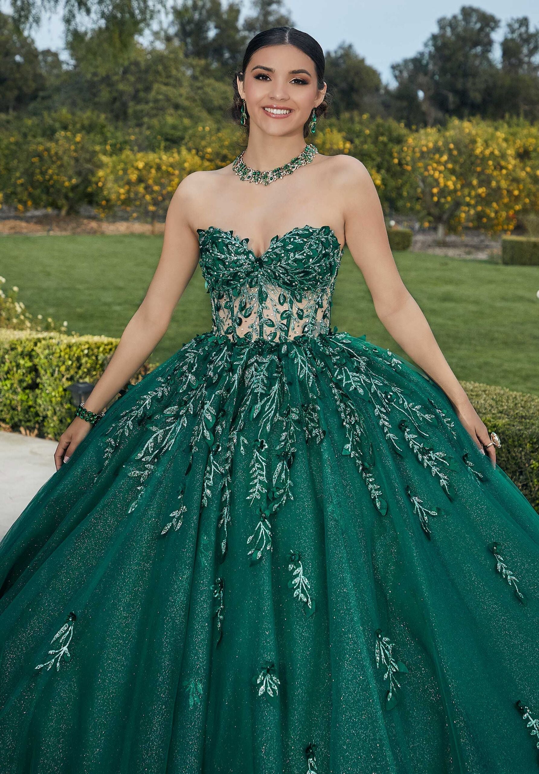 Off-the-Shoulder Floor-Length Tulle Quinceañera Ball Gown MGNY 60181