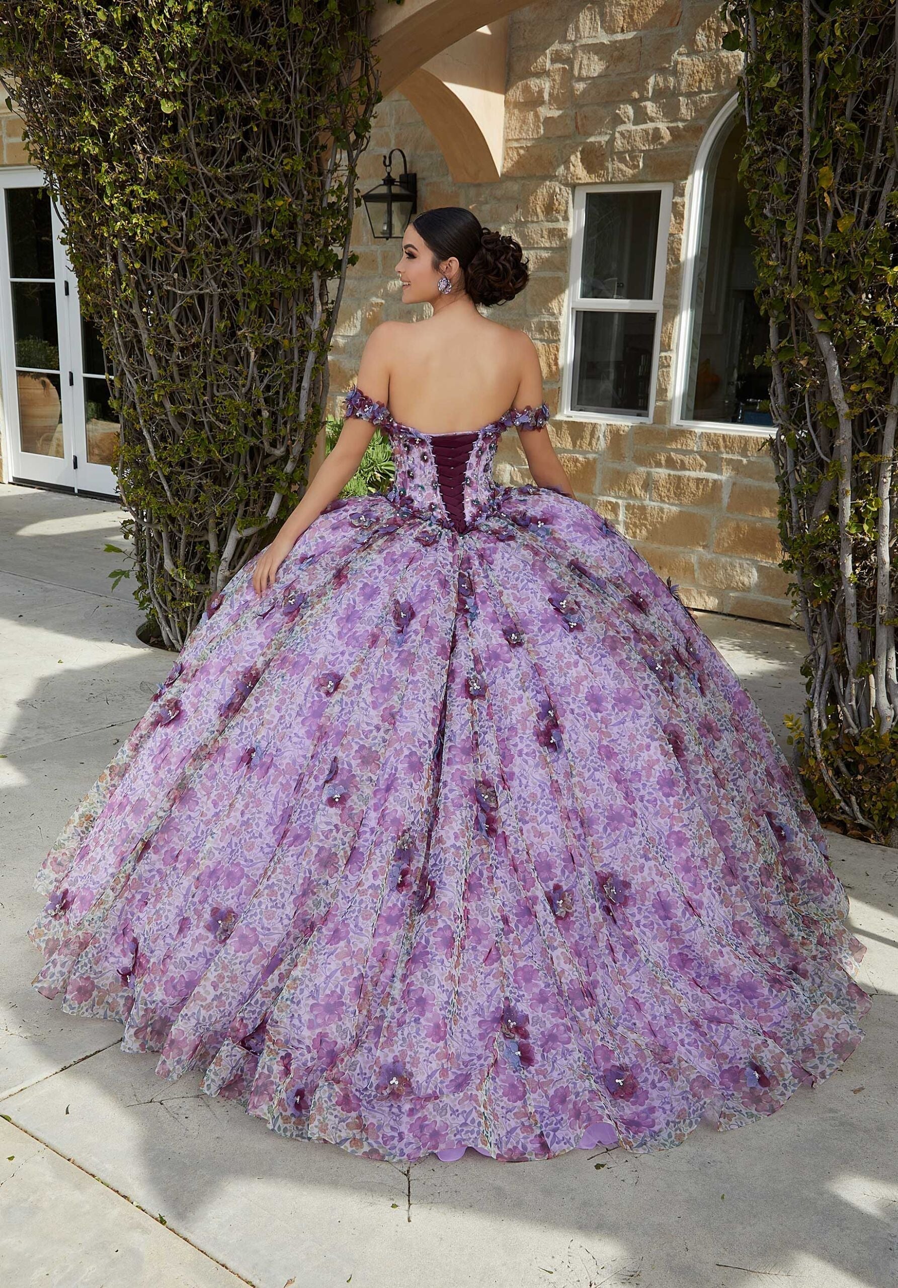 Off-the-Shoulder Floor-Length Tulle Quinceañera Ball Gown MGNY Madeline Gardner New York 60182