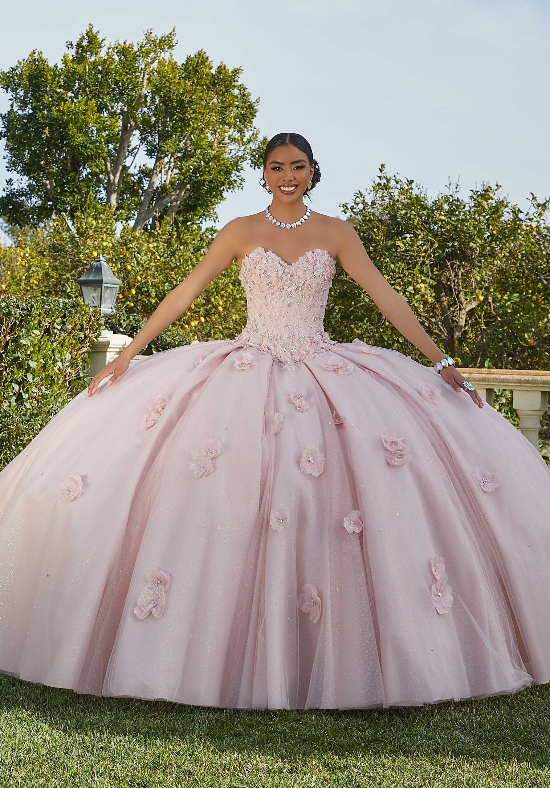 Off-the-Shoulder Floor-Length Tulle Quinceañera Ball Gown MGNY Madeline Gardner New York 60183